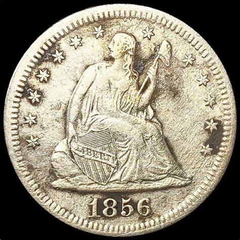 1856 S Seated Liberty Quarter Nearly Uncirculated