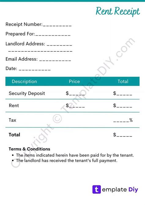 Fillable Rental Receipt Word Receipt Template The Tenant Being A