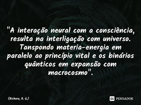 A Interação Neural Com A Bichara R G Pensador