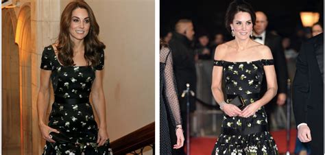 Photos Kate Middleton Recycle Une Jolie Robe Noire Fleurs Pour Un