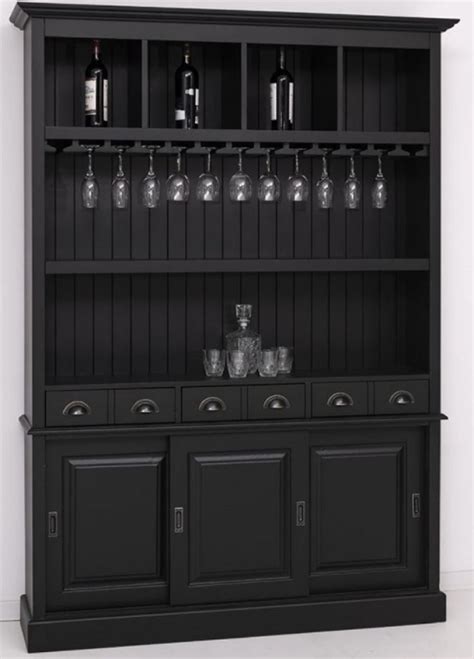 Casa Padrino Landhausstil Massivholz Barschrank Schwarz X X H