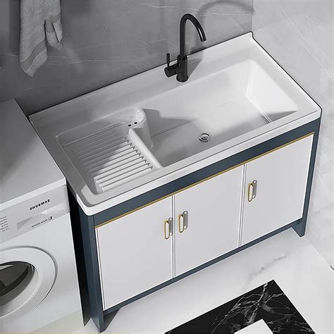 Mobile Con Lavabo e Lavandino in Ceramica, Sottolavabo Completo, Bianco