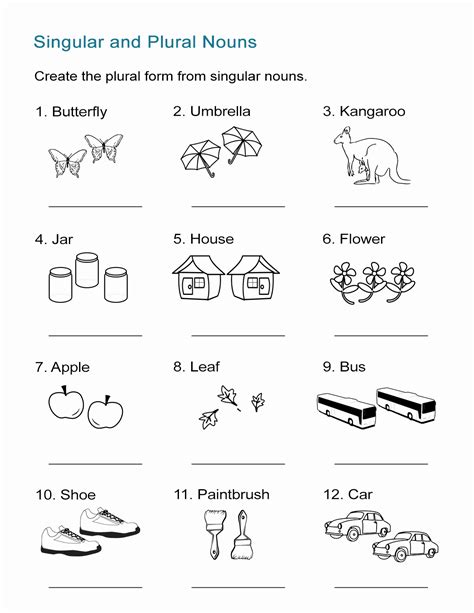 Plural And Singular Nouns Worksheet