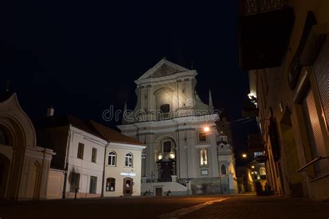 Vilnius city at night. editorial stock photo. Image of landmarks - 88581148