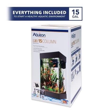 Aqueon Aquarium Starter Kit With LED Lighting 15 Column 15 Walmart