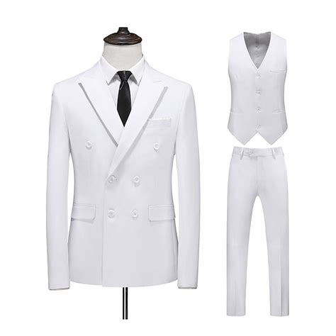 Byron White Peaked Lapel Three Pieces Business Suits