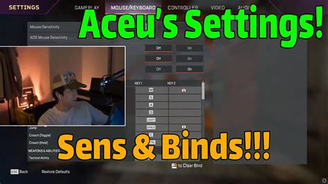 Aceu Finally Revealed His Apex Settings Prosettingsjp プロゲーマーの設定と