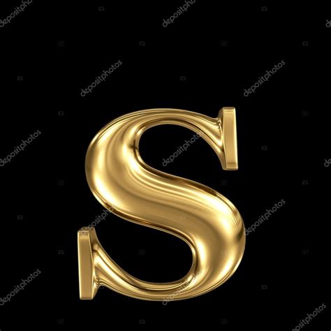 Letra de oro s minúscula alta calidad 3d render Foto de stock