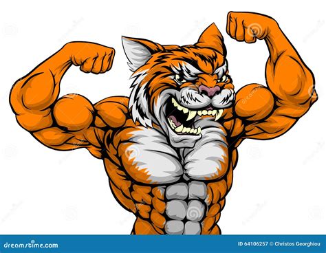 Tiger Man Mascot Stock Vector - Image: 64106257