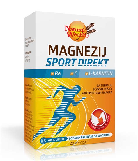 Magnezij Sport Direkt B6 C L karnitin vrećice Natural Wealth Suban