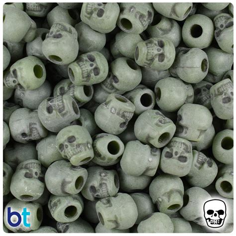 Jade Antique 11mm Skull Pony Beads 150pcs