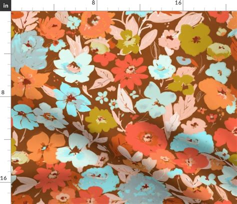 vintage floral sketch Fabric | Spoonflower