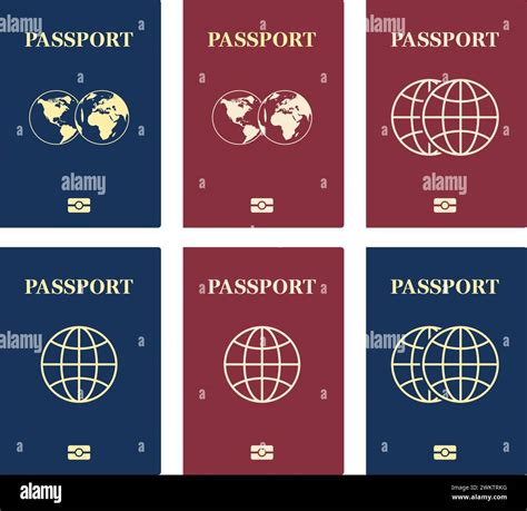 Vector Passports Citizenship Id Blue And Red International Passports