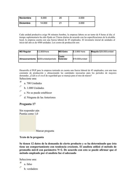 Examen Final De Gerencia De Produccion Intento Pdf