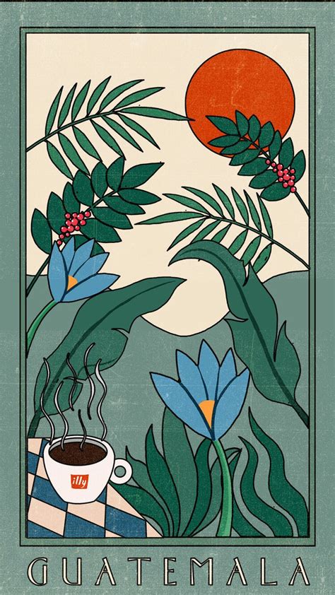 An Abstract Design Of A Jungle With A Coffee Cup Titling Illy Coffee