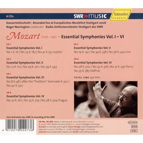 Essential Symphonies Vol Swr Rso Stuttgart Roger Norrington By