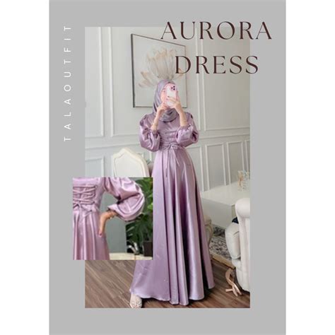 Jual Aurora Dress By Talaoutfit Gamis Satin Satin Sateen Silk