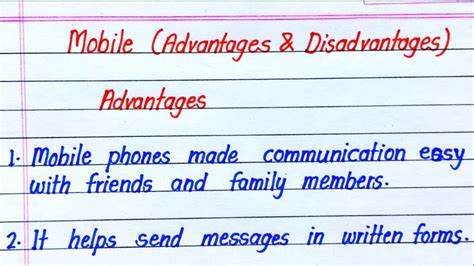 Essay On Advantage And Disadvantage Of Mobile In English Mobile Phone