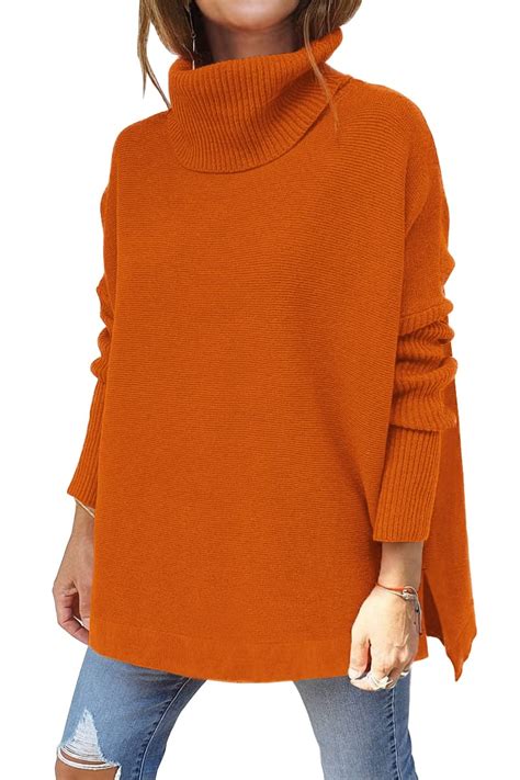 Lillusory Womens Turtleneck Oversized Sweaters 2023 Fall Long Batwing