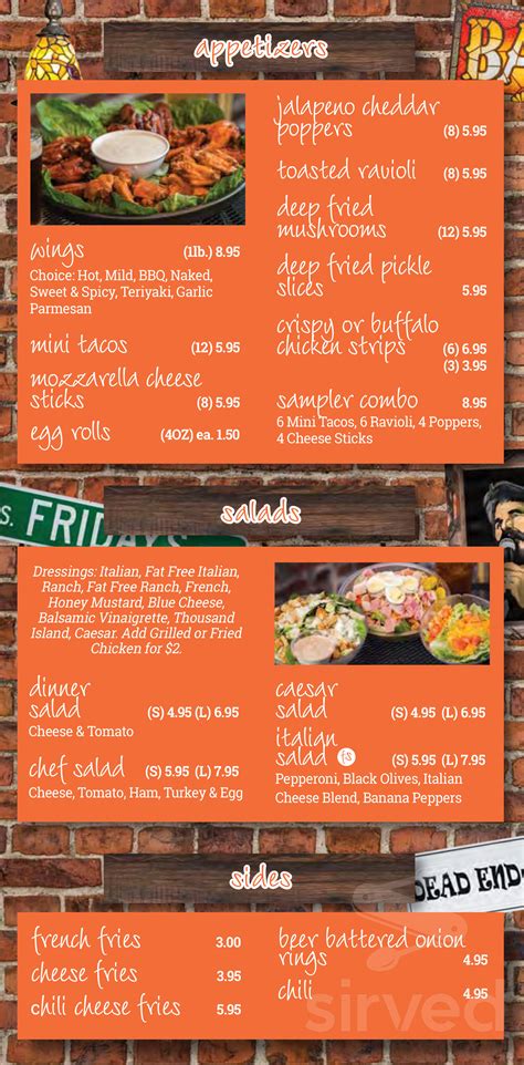 Menu for friday's South Bar & Grill - Collinsville in Collinsville, IL