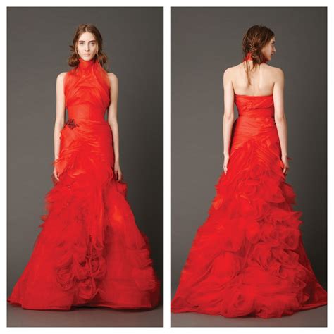 Vera Wang | Glamour dress, One shoulder formal dress, Red formal dress