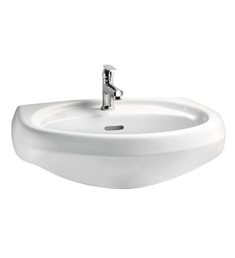 Buy Ceramic U Shape White Wall Mounted Wash Basin H 7 W 22 D 16