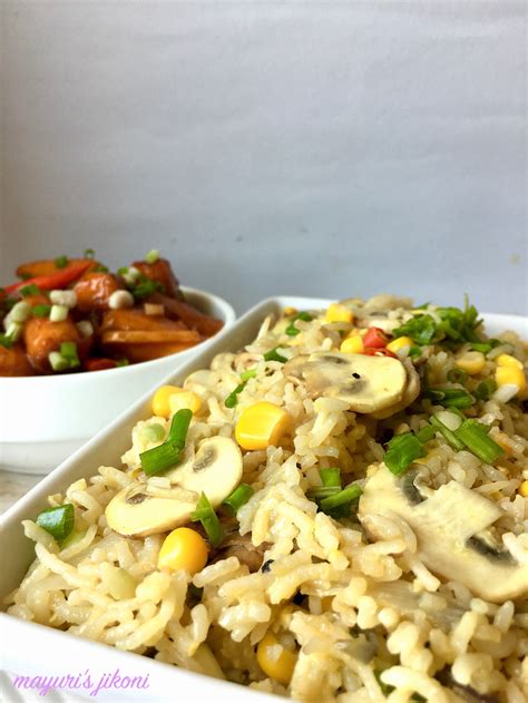 Mushroom Egg Fried Rice Mayuri S Jikoni