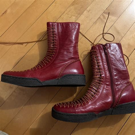 Vintage red/burgundy cowboy boots. Haven’t been worn... - Depop