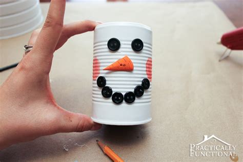 Diy Christmas Craft Tin Can Snowman