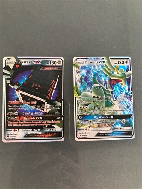 Stakataka And Drampa GX Pokemon Card Hobbies Toys Toys Games On