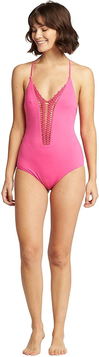 Billabong Women S Hippie Hooray One Piece Swimsuit Shaka Pink Size