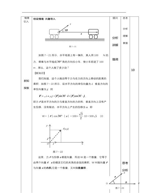 高教版中职数学基础模块下册：73《平面向量的内积》教学设计下载 Lfppt