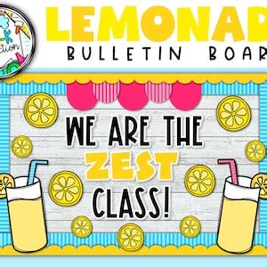 Lemonade Bulletin Board Lemon Zest Decor Summer Bulletin Board We Are