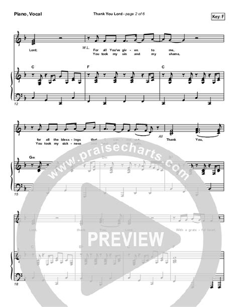 Thank You Lord Sheet Music PDF (Paul Baloche) - PraiseCharts