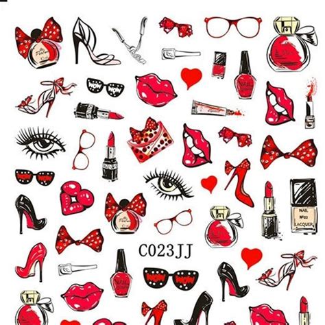 Lips Nail Stickers - Etsy