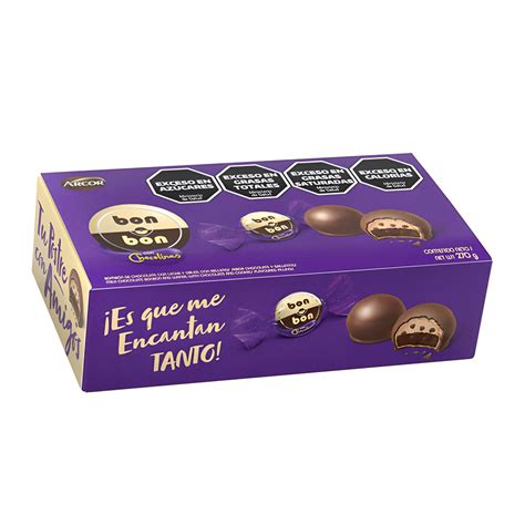 Bon O Bon Caja De Bombones Rellenos Con Galletitas 15 G 18 Bombones