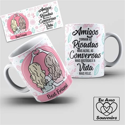 Caneca Personalizada Amigos Tornam As Risadas Mais Altas Caixinha De