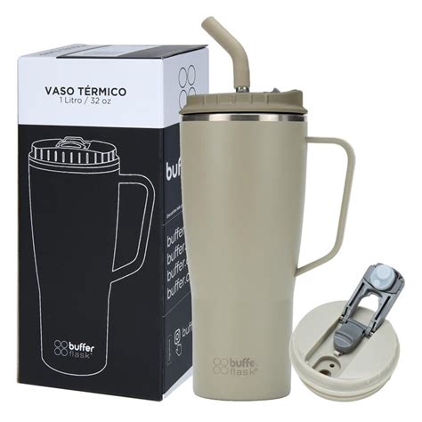 Vaso Termico Mug Tumbler Buffer Lt Acero Inox Frio Calor Crema