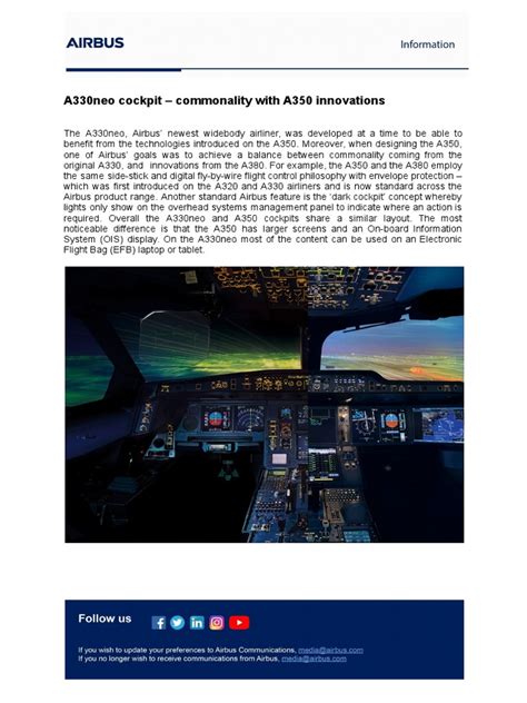 A330neo Cockpit Commonality With A350 Innovations | PDF | Air Traffic ...