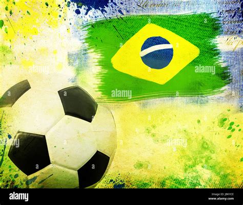 Vintage photo of soccer ball OF Brazil 2014 Stock Photo - Alamy