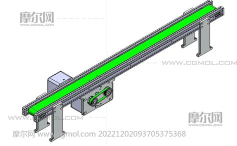 固定小型带式输送机3d模型机械工具模型下载 摩尔网cgmol