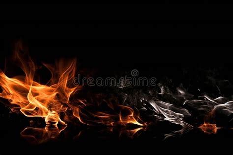 Fire Flames Isolated on Black Background with Copy Space for Your Text ...