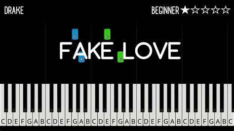 Drake Fake Love Easy Piano Tutorial Youtube