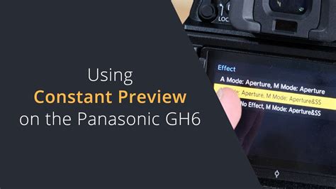 Using Constant Preview On Lumix Cameras Live Preview Of Shutter Speed