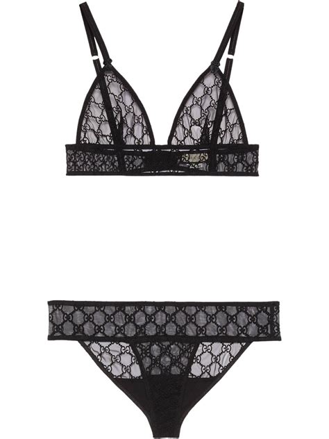 Gucci Embroidered GG Lingerie Set Farfetch