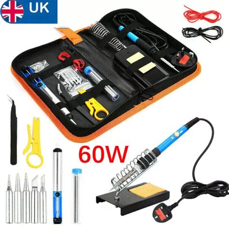 LÖTKOLBEN KIT LÖTSET 60W Lötstation Temperatur Einstellbar Soldering