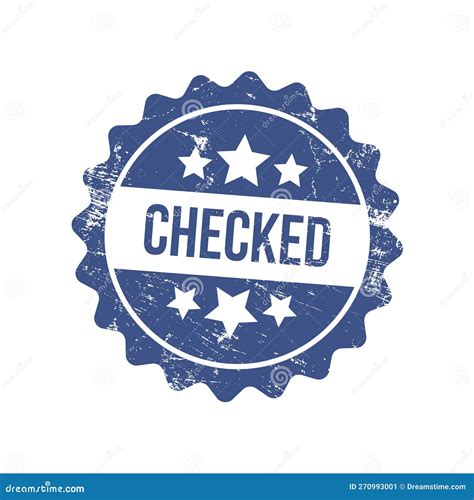 CHECKED Seal Badge Banner Stamp Template Solid Color With Grunge Effect