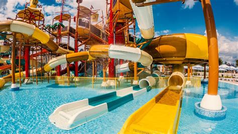 Treasure Island All Water Slides Aquapark Nessebar Youtube