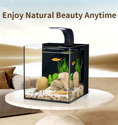 Yee Desktop Back Filtration Fish Tank Size To Gallons Small