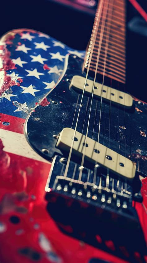 American Flag Guitar Patriotic Electric Guitar Usa Flag Music